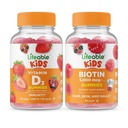 Livbare D-vitamin Kids + Biotin Kids, Gummies Bundle - Great Tasting, Vitamin Supplement, Gluten Free, GMO Free, Chewable Gummy
