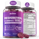 Resveratrol Supplement 1500mg - Resveratrol Gummies Understøtter NAD, NMN & NMNH Synergy, med Quercetin, Grape Seed, Acai Berries Ekstrakter til antioxidant, sund aldring og levetid, hud, hjerne - 2Pcs