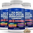 NY AGE Silica Sea Moss, Black Seed Oil, Ashwagandha, Gurkemeje, Bladderwrack, Burdock - med Manuka, Honning Mælkebøtte, ACV Black Pepper Gluten Free