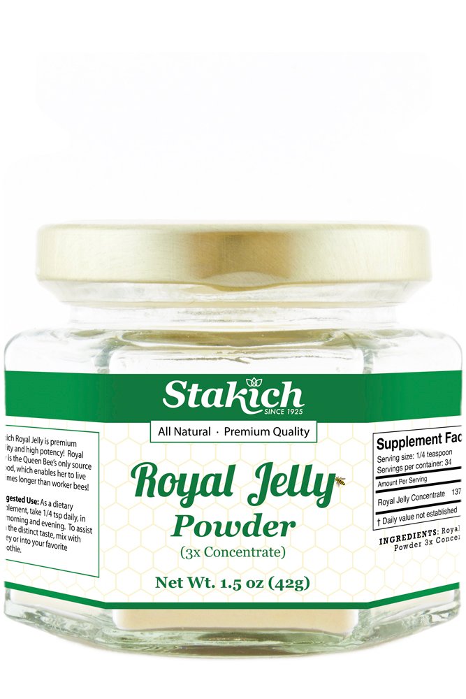 Stakich Royal Jelly Powder - 1,5 Ounce - 3X koncentrat - Fryse Tørret, Pure, Natural