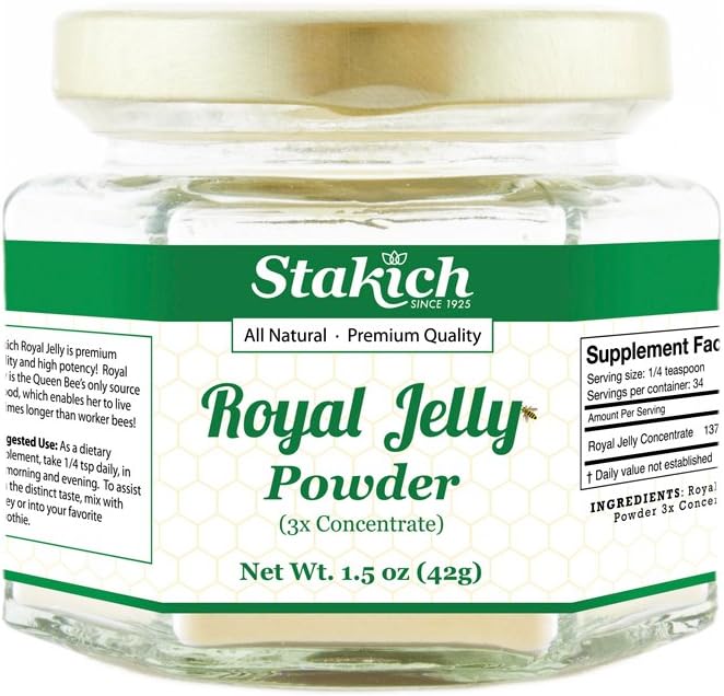 Stakich Royal Jelly Powder - 1,5 Ounce - 3X koncentrat - Fryse Tørret, Pure, Natural