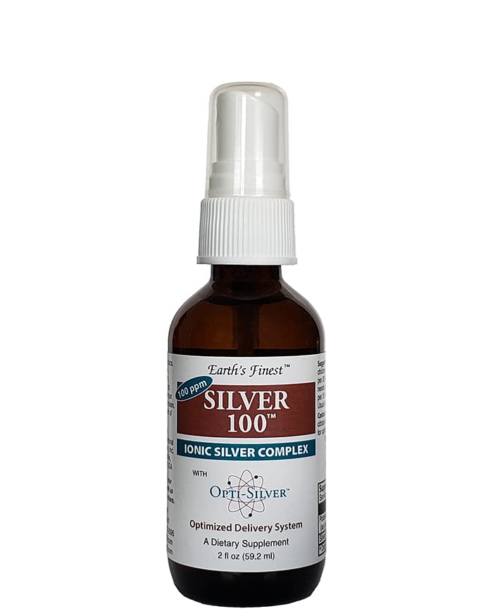 Sølv 100 Ionic Sølv Complex med Opti- Silver Optimeret Levering System til immunforsvar - 100 ppm, 2oz (59.2ml) - Spray