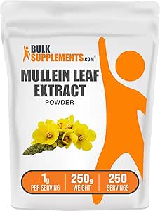 BulkSupplements.com Mullein Leaf Extract - Verbascum Thapsus, Mullein Supplement - Herbal Supplement for Immune Support - Gluten Free, 1g per Serving, 250g (8.8 oz) (Pack of 1)