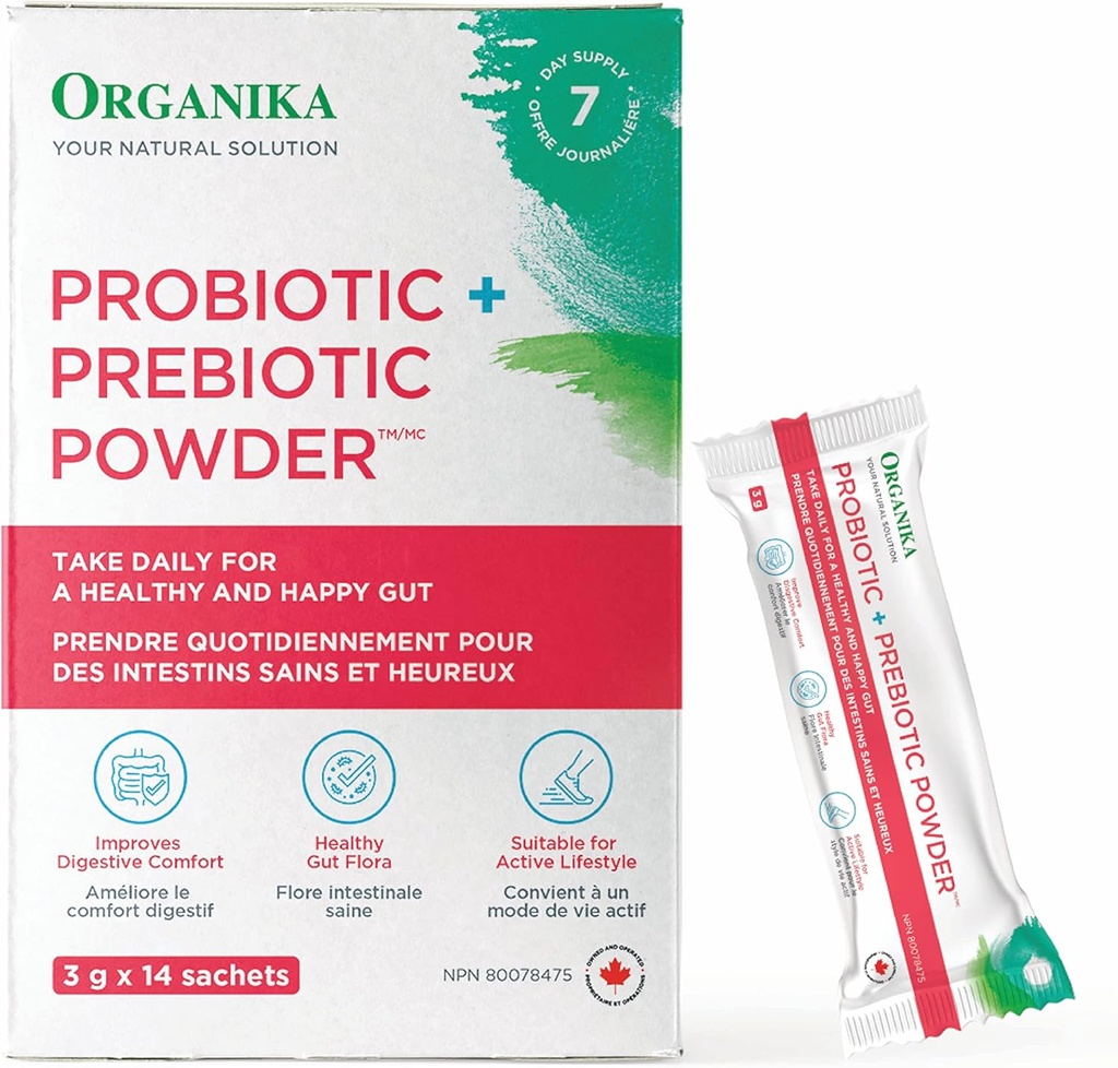 ORGANIKA Probiotic & Prebiotic Powder Sachets 14 Count, 3 GR