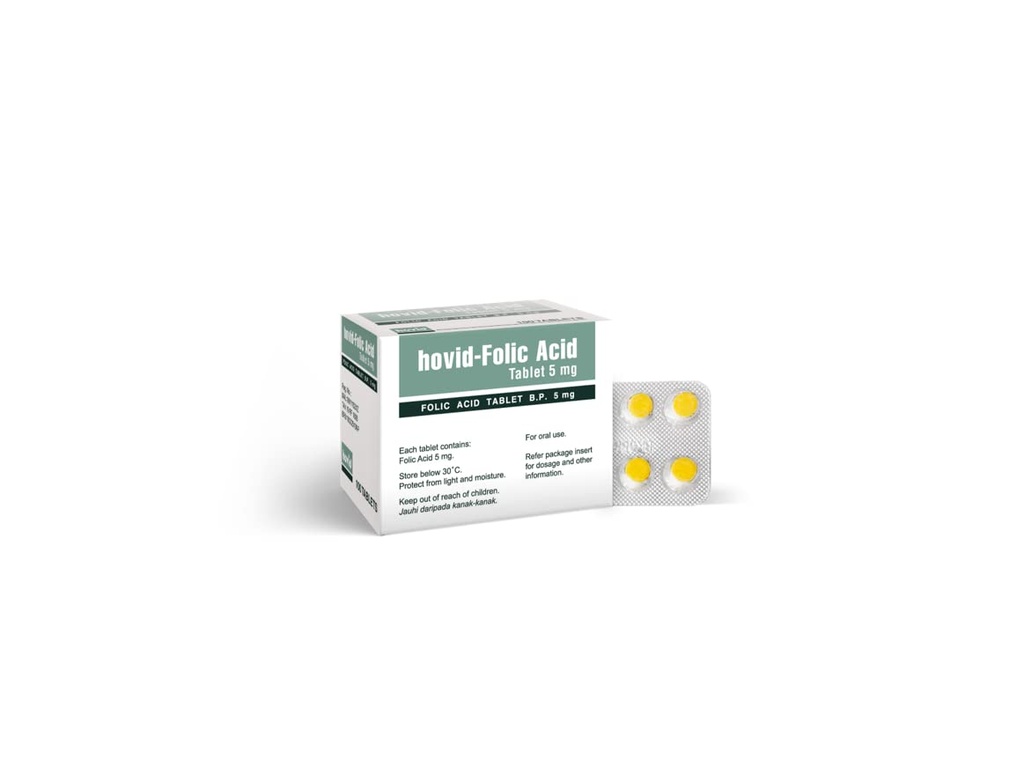 HOVID folinsyre 5Mg 100 tabletter (pakning med 3 æsker med 100 tabletter)