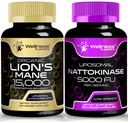 WELLENess LASSRX Lions Mane Supplement kapsler - 120 Tæl - Natokinase kapsler