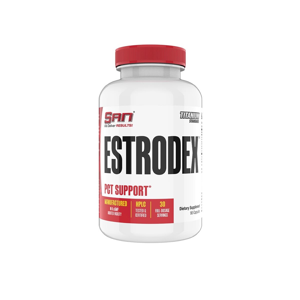 SAN 's Estrodex - Østrogen Blocker & Aromatase Inhibitor - Mænds Hormone Balance & Fitness Booster Supplement - Indole- 3 - Carbinol, Plus CDG & Nettle Root for Herre sundhed - Gluten- Free - 90 Kapsler.