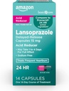 Grundlæggende pleje Lansoprazol forsinket frigivelse kapsler, 15 mg, Treaths Hyppig Heartburn, 14 Greve