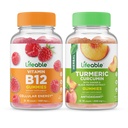 Lifeable Vitamin B12 + Gurkemeje, Gummies Bundle - Great Tasting, Vitamin Supplement, Gluten fri, GMO fri, tyggetabletter