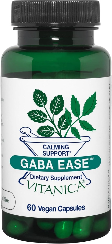 Vitanica, GABA Ease, Calming Support, Vegan, 60 Kapsler