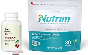 Sur Nutrim Oat Bran Pulver med 750mg Beta glucan per Servering fælles støtte FruiteX- B Tart Cherry Capsules Bundle