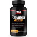 Kraftfaktor Forebrain Focus Brain Booster, Brain Supplement til Boost Klarhed & Koncentration, for hukommelse & skarphed & øge produktivitet, Nootrop Brain Support Supplement, 60 kapsler, sort