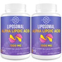 Liposomal Alpha Lipoinsyre 1500mg - med Acetyl- L- Carnitin 900mg & Ubiquinol 100mg & vitamin E 15mg MALA Supplement for antioxidanter Glucose Metabolisme Nerve Energy, 60 Softgels (2 flasker)