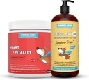 WONDER PAWS Heart + Vitality Superhelt Chews Plus Omega Max Fish Oil - for hunde hjerte sundhed, hud og fælles pleje & immunforsvar - Heart + Vitality 90 Chews - Omega Max 16 Ounces