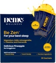 BeMe BeZen Sleep Support Natural without Melatonin - 2X Absorption Than Pills - Sleep aids for voksne med Magnesium, Ashwagandha, Kamille, L-Theanine & GABA - lækker Ananas