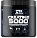STS Creatin 300 Grams - 100% Pure Raw Creatin monohydrat pulver, præ-workout, post-workout, Build Muscle and Stamina - 60 Servering - med Scoop