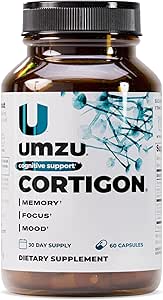 UMZU Cortigon Cortisol Support Supplement, 30 Day Supply – Natural Formula with Ginkgo Biloba, Phosphatidylserine, Vitamin B12 & B6 – Supports Healthy Stress Management, Mood, Focus & Cognitive Health