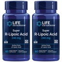 Life Extension Super R- Lipoic Acid - Sund Aging, oxidativ Stress Defense - med 240 mg aktiv R- Form af R- Lipoic Acid - Gluten- Free - Non- GMO - Vegetar - 60 kapsler (2 Pack)