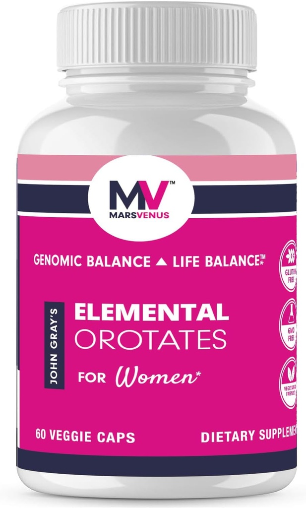 MARS VENUS Supplement med Lithium Orotere Ashwagandha Safran Berberine Rhodiola Bacopa Fulvic Minerals - Elementære Orotates kapsler til kvinder - 60 Greve