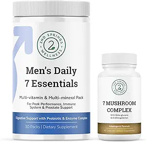 Total Wellness Duo - 7 Mushroom Complex & Mænds Daily 7 Essentials for Complete Nutritional Support