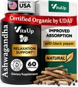 Ashwagandha Capsules 1310mg with Black Pepper - USA Made Ashwagandha Kosttilskud til afslapning Support, Normal Kognitiv Funktion & Balancerede Energiniveauer - 60 Caps