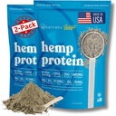 Hemp Protein Powder Dex124; 20G Plant Protein Per Serving Dex124; All Natural Fiber Iron Kalium Magnesium Omega 3 6 9 Dex124; Hemp Seeds Superfood Dex124; Vegan Gluten Free Kosher Keto (14,8 oz - Pack of 2)