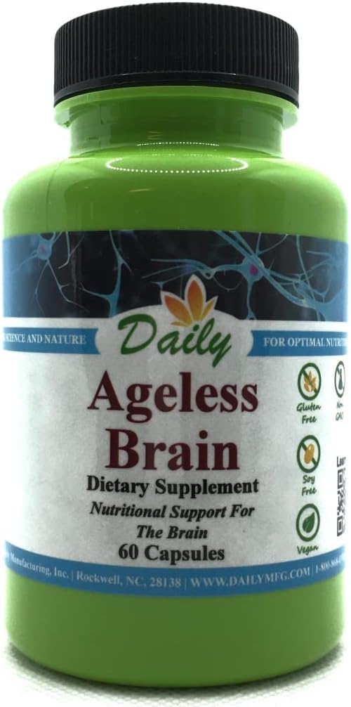 Daily Manufacturing Ageless Brain ™ (Methylfolat, B12, Resveratrol, Lutein, Zeaxanthin, Ashwagandha Extract, Curcumin, Astaxanthin & Inulin)