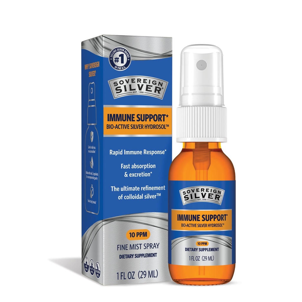 Sovereign Sølv Bioactive Silver Hydrosol 10 PPM Fine Mist Spray, 1 Ounce