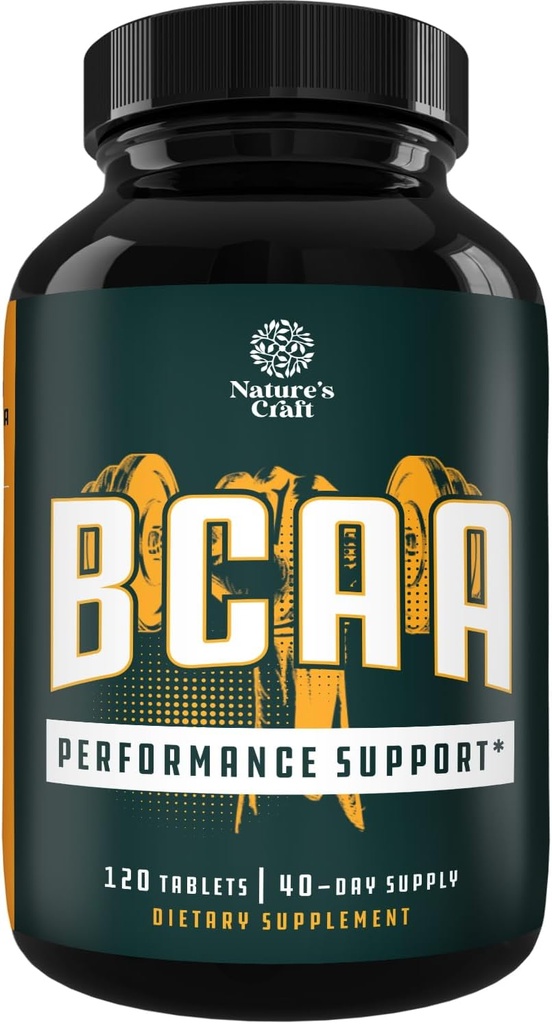Branch Chain Aminosyrer Supplement - Vegan BCAA tabletter Post Workout Muscle Recovery og Muscle Growth Support - Brancheed Chain Aminosyrer Supplement for mænd og kvinder Workout Recovery 120 Tæl
