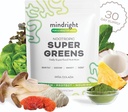 mindright Super Green Powder - Understøtter Daily Wellness & Mental Clarity - Organic Green Powder Superfood - Alkaliserende Organic Superfood Green Blend - 1 greve - 30 dages levering