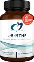 Design for sundhed L 5- MTHF - Quatrefolisk L Methylfolfolat Supplement 5mg (8500 DFE) - Methylerede folattilskud til kvinder & mænd - Understøtter methylering - ikke-GMO, Gluten Free (60 kapsler)
