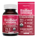 BioBeet ® Max Strength Beet Root Capsules - 21: 1 Koncentrat, Hver Servering Afledt fra 28.350 mg Organic Beetroot - Absorption Enhancement med BioPerine ® Black Pepper Extract (60 kapsler)