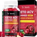 Totaria Keto ACV Gummies - 2000mg Apple Cider Vincious Gummies Sugar- Free Support Stational Sundhed med Probiotika, B12, Keto Kosttilskud til kvinder og mænd, 60 Counts