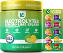 Keppi Electrolytes Powder - Lemon Lime Flavor 50 Servering - Ingen sukker hydrering supplement med kalium, Magnesium, natrium - Keto, Vegan, Fasting- Friendly, Zero Calorie Electrolyte Drikke