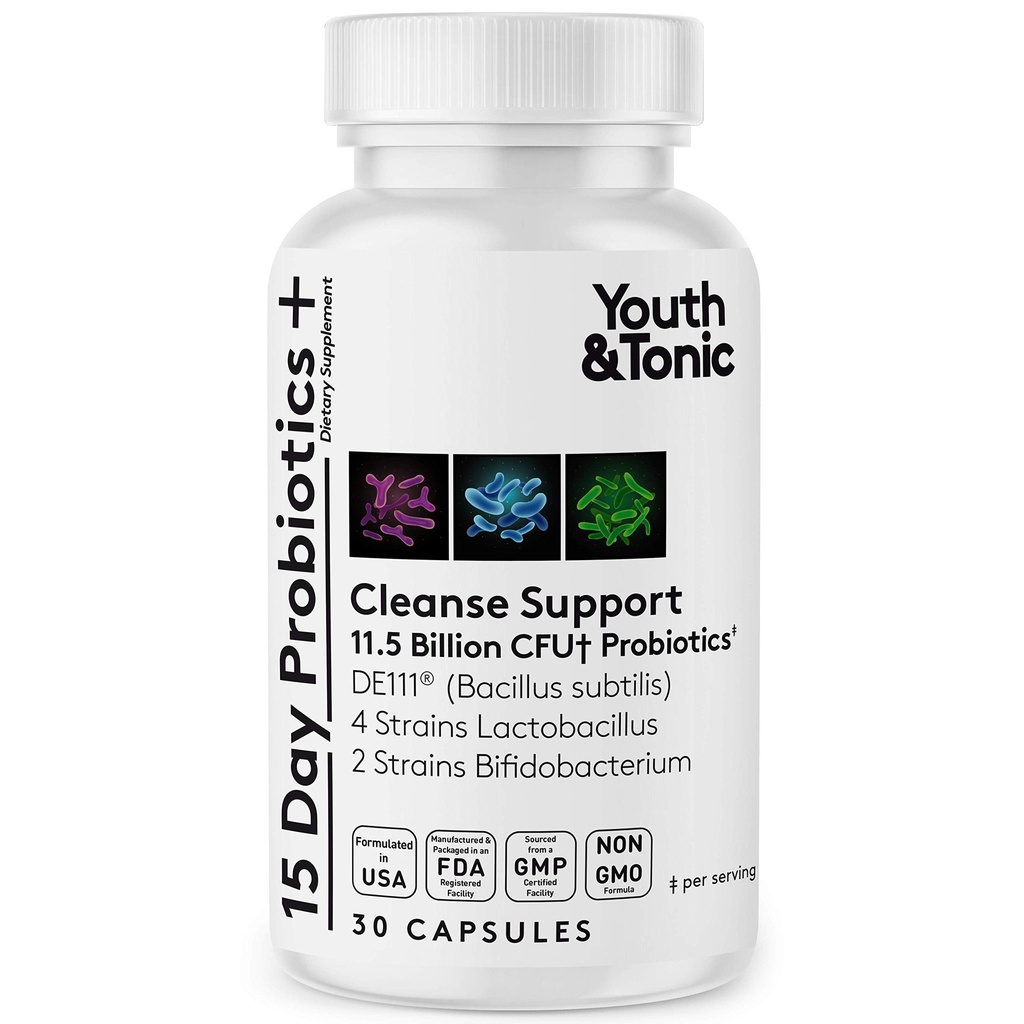Probiotisk supplement til 15 dages renseri Budd124; Garanteret Hylde Stabil Probiotika til fordøjelse & kolon sundhed til Balance Gut Flora Budd124; Cleansing Regularitet Forstoppelse Bloating Support til kvinder Mænd Voksne