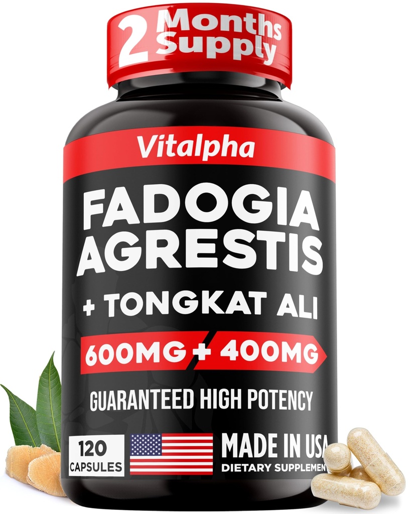 Ultra Koncentreret 86.000mg Fadogia Agrestis Tongkat Ali Blend - 200: 1 Tongkat Ali + 10: 1 Fadogia Agrestis + Bioperine - Maksimal styrke Blend for atletisk ydeevne og muskelmasse - 120 V- Caps