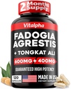 Ultra Koncentreret 86.000mg Fadogia Agrestis Tongkat Ali Blend - 200: 1 Tongkat Ali + 10: 1 Fadogia Agrestis + Bioperine - Maksimal styrke Blend for atletisk ydeevne og muskelmasse - 120 V- Caps