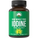 Rå fuldfoder jod supplement fra organisk kelp (Ascophyllum Nodosum) ved Peak Performance. Kaliumjodidstøttetabletter til stofskifte, energi og immunforsvar. 120 Veganske kapsler, piller.