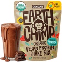 EarthChimp Organic Vegan Protein Powder - med Probiotika - Ikke GMO, Dairy Free, Non Whey, Plant Based Protein Powder for Women and Men, Gluten Free - 52 Servering 64 Oz (Chokolade) Ingen Scoop