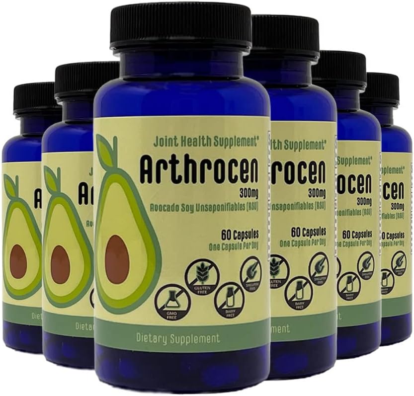 Fælles sundhedstillæg, 300Mg Avocado Soy Unsaponierable, Non- GMO, Dairy Free, Gluten Free & Shellfish Free, 60 Day Supply, One Capsule Per dag (12 måneder)