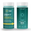 Iwi Omega-3 Essential & DHA Omega-3 Bundle, 30 Servere, Vegan Plant-baseret Alger Omega 3, Krill & Fish Oil Alternative, Ingen Fishy Aftersmage