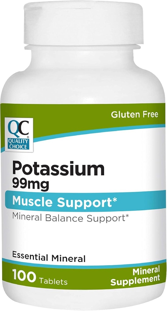 Quality Choice Potassium 99 mg Tablets 100 Count Mineral Supplement