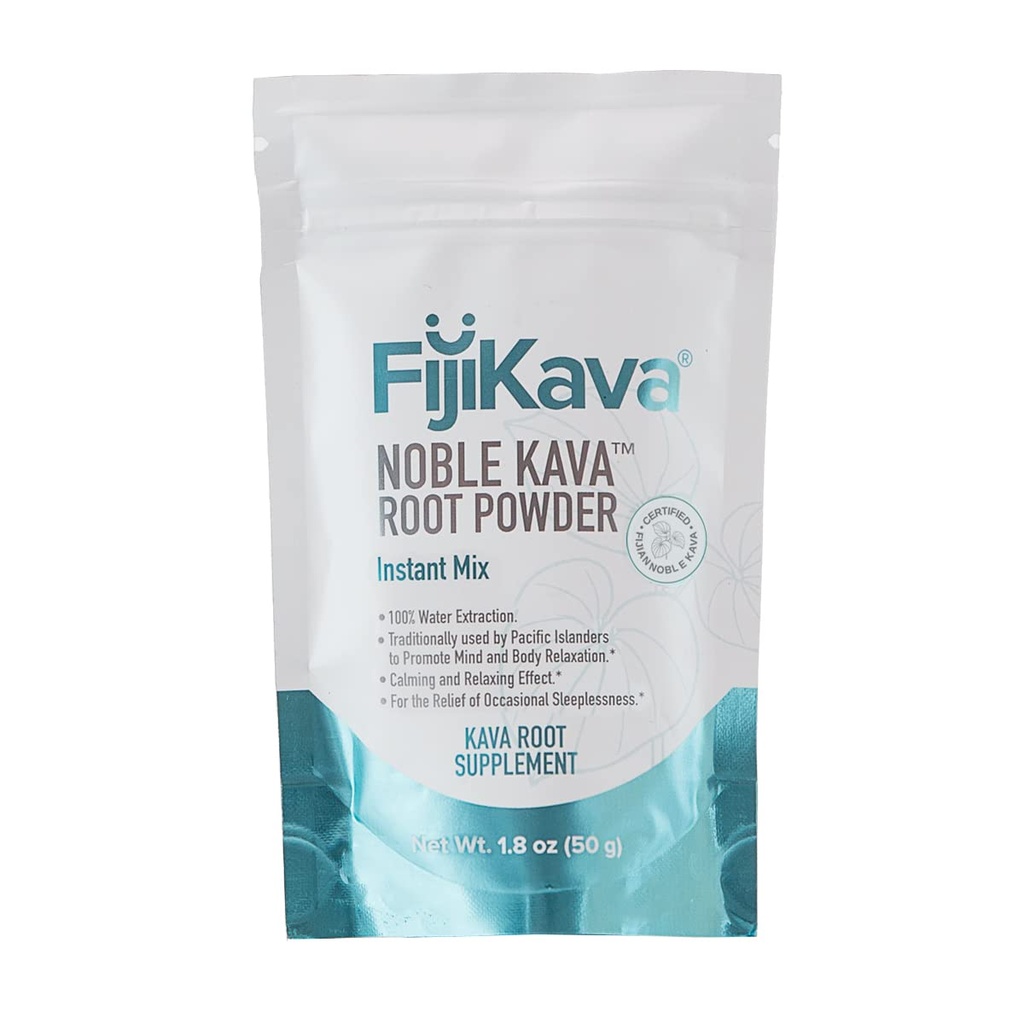 FijiKava Instant Kava Kava Powder 50g - Premium Kava Root Powder med høj Kavalactone indhold - Natural Afslapning Støtte til Calmness, Stress Relief, og Søvn Support - Easy- to- Mix