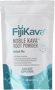 FijiKava Instant Kava Kava Powder 50g - Premium Kava Root Powder med høj Kavalactone indhold - Natural Afslapning Støtte til Calmness, Stress Relief, og Søvn Support - Easy- to- Mix