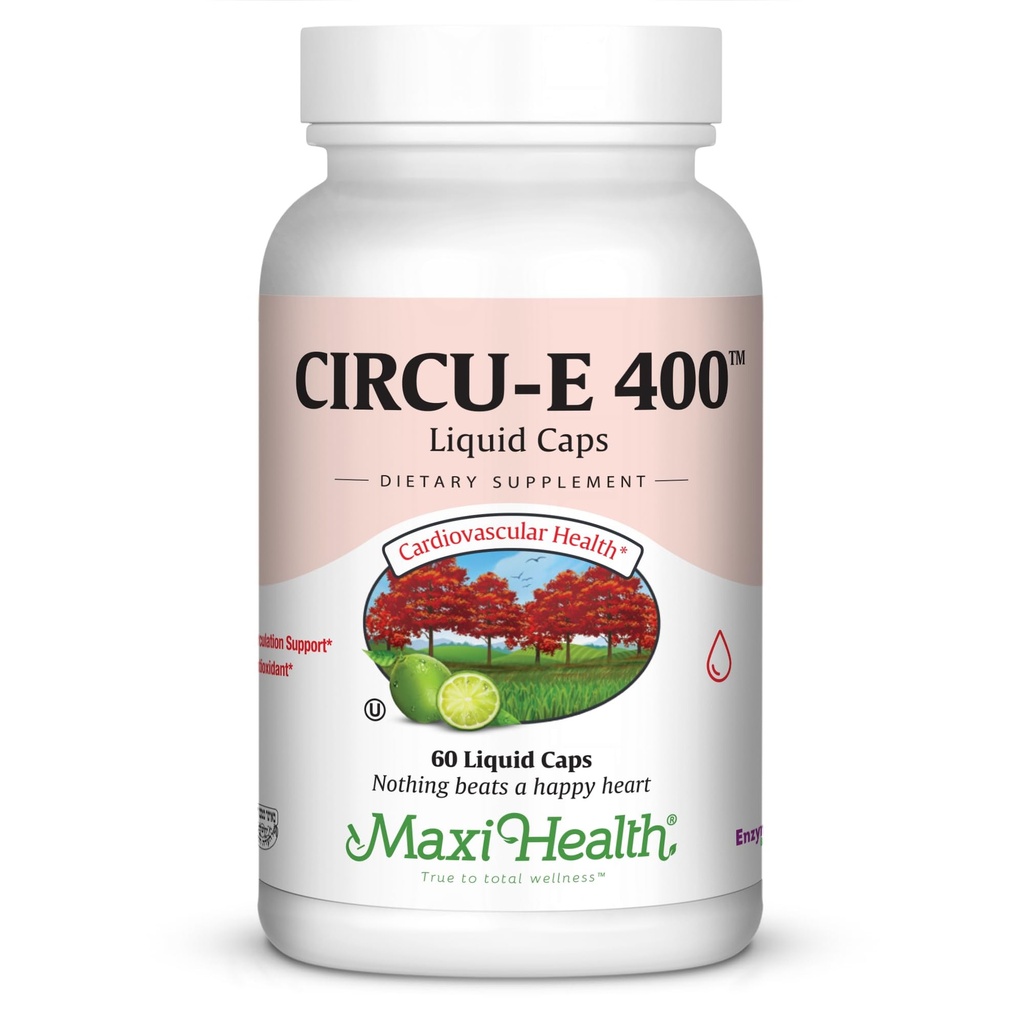 Maxi Health Circu- E 400 IE - Natural Vitamin E - Krops Defense System Support - 60 Kapsler - Kosher