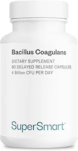 Supersmart Bacillus Coagulans Probiotic 4 Million CFU per dag (høj absorption) - Lactobacillus Sporogenes Support 124; Non- GMO & Gluten Free - 60 forsinket frigivelse kapsler