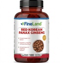 FineLand Red Koreansk Panax Ginseng 13. 000 mg - Max Strength 20: 1 Extract - Koncentreret immunforsvar og kognitiv støtte supplement til mænd og kvinder - 120 Veggie kapsler