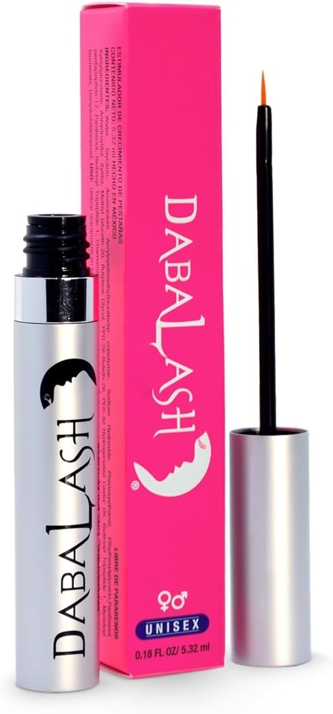 DABALASH Professional Eyelash & Eyebrow Growth Serum med Castor Oil - fremmer udseendet af naturligt længere, Fuller, Thicker & Strong Lash + Brow Hår - 0.18 oz