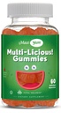 Maxi Health Multivitamin Gummies Vitamin til voksne & Børn - Cherry Flavored Gummy Multivitaminer - 60 Vitamin Gummies til kvinder og mænd - Daglige Multi Vitamin Kvinder & Herre Multivitaminer Gummies