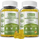 Creatin Monohydrate Gummies, Creatin for mænd og kvinder, Chewable Creatin for Enhancing Focus and Endurance, 5g Creatin per Serving, Sugar- Free, 120 Greve